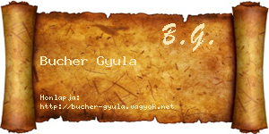 Bucher Gyula névjegykártya