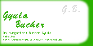 gyula bucher business card